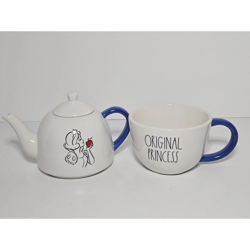 Rae Dunn Disney Snow White Tea For One Set Original Princess Teapot Mug Ceramic